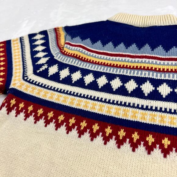 Montgomery Ward Vintage Youth Kids Acrylic Sweater Diamond Print SZ 12-14 Medium - Picture 6 of 6